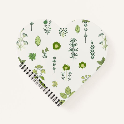 ハーブ素朴グリーン ノートブック (正面)