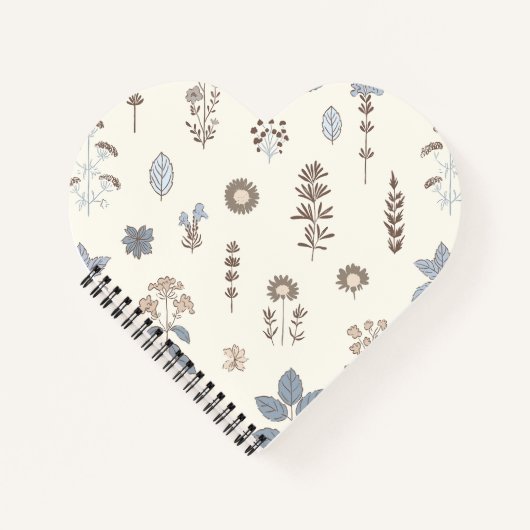 ハーブ素朴ブルーブラウン ノートブック (正面)