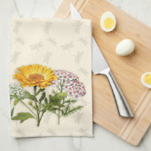 ハーブ縁どとトンボ キッチンタオル (四つ折り)