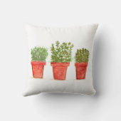 ハーブ花ウォーターカラーセージヴィンテージ植物学 クッション (裏面)