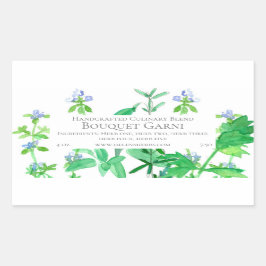 ハーブ製品ラベル料理料理ブレンド 長方形シール