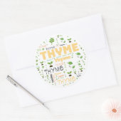 ハーブ語ラベルタイム用ラベル ラウンドシール (封筒)