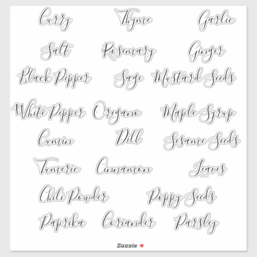 ハーブ香辛料パントリー貯蔵キャニスタラベル シール (シート)