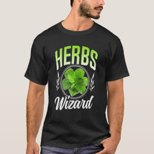 ハーブ魔法使い本草本草園芸 Tシャツ