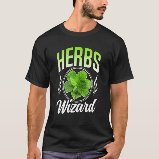 ハーブ魔法使い本草本草園芸 Tシャツ (正面)
