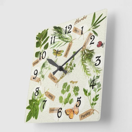 ハーブ スクエア壁時計 (傾斜)