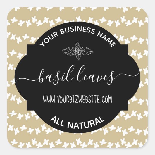 ハーブ&スパイスジャー製品ラベル スクエアシール (正面)