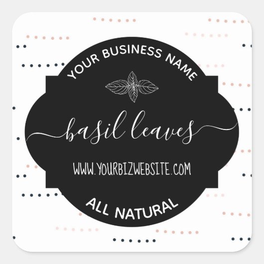 ハーブ&スパイスジャー製品ラベル スクエアシール (正面)