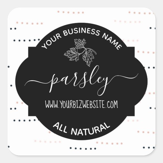ハーブ&スパイスジャー製品ラベル スクエアシール (正面)
