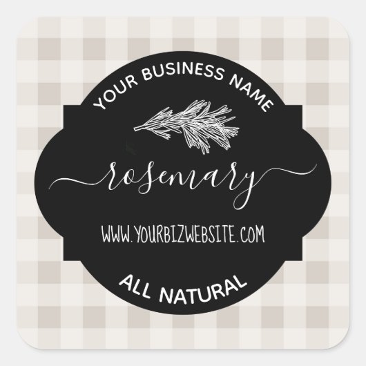 ハーブ&スパイスジャー製品ラベル スクエアシール (正面)