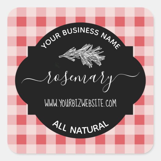 ハーブ&スパイスジャー製品ラベル スクエアシール (正面)