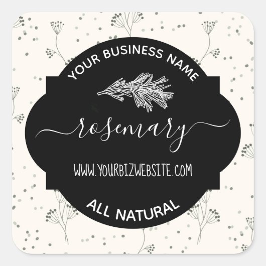 ハーブ&スパイスジャー製品ラベル スクエアシール (正面)