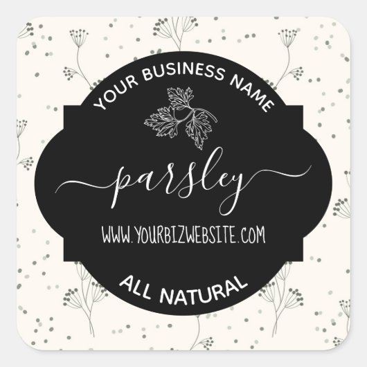 ハーブ&スパイスジャー製品ラベル スクエアシール (正面)