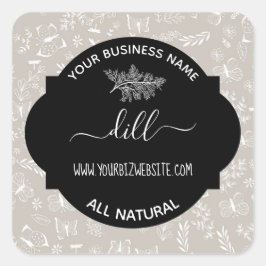 ハーブ&スパイスジャー製品ラベル スクエアシール