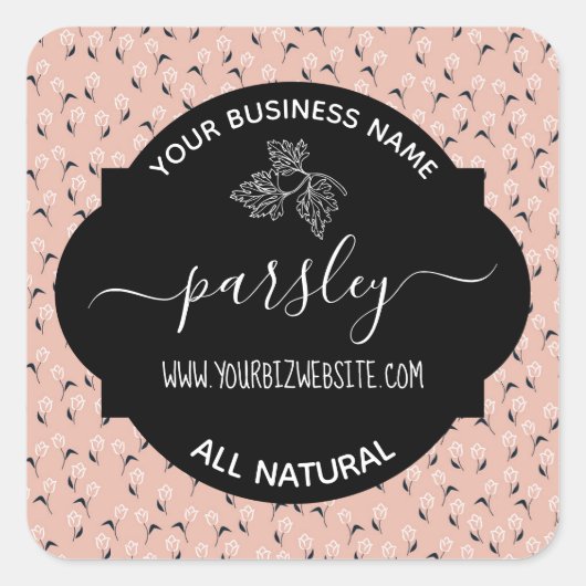 ハーブ&スパイスジャー製品ラベル スクエアシール (正面)