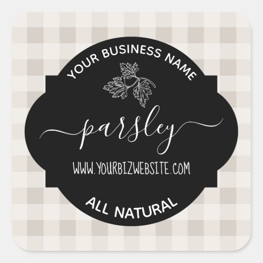 ハーブ&スパイスジャー製品ラベル スクエアシール (正面)