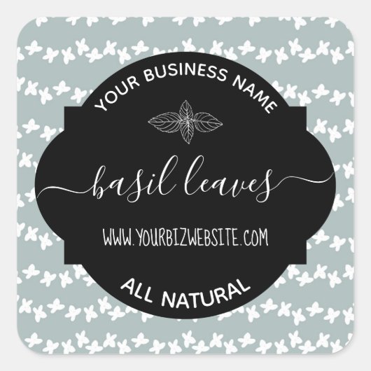 ハーブ&スパイスジャー製品ラベル スクエアシール (正面)