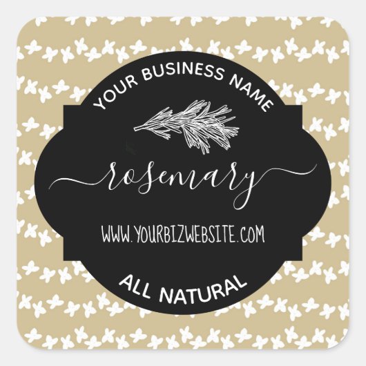 ハーブ&スパイスジャー製品ラベル スクエアシール (正面)