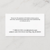 ハーブ&スパイス農家マーケット名刺 名刺 (裏面)