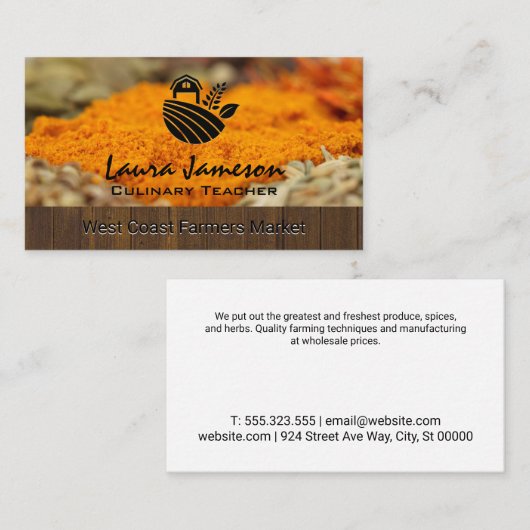 ハーブ&スパイス農家マーケット名刺 名刺 (正面/裏面)