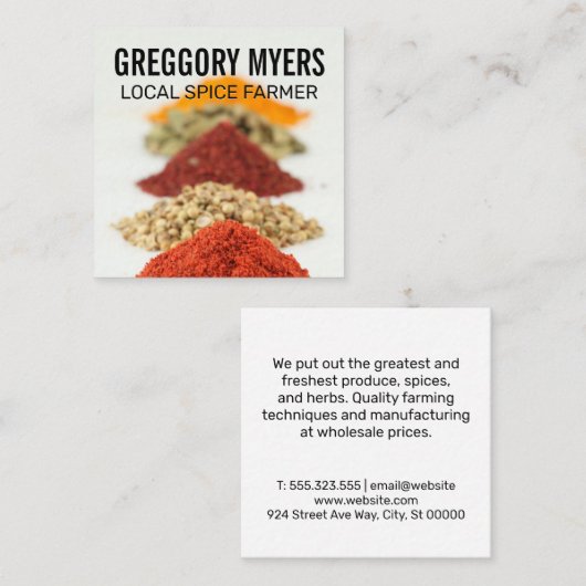 ハーブ&スパイス スクエア名刺 (正面/裏面)