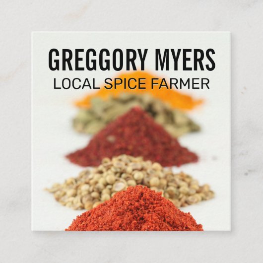 ハーブ&スパイス スクエア名刺 (正面)
