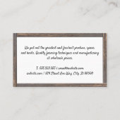 ハーブ&スパイス | フレーム入りにしましょう 名刺 (裏面)