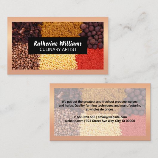 ハーブ&スパイス | 料理家 名刺 (正面/裏面)