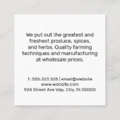 ハーブ&スパイス |農家アイコン スクエア名刺 (裏面)