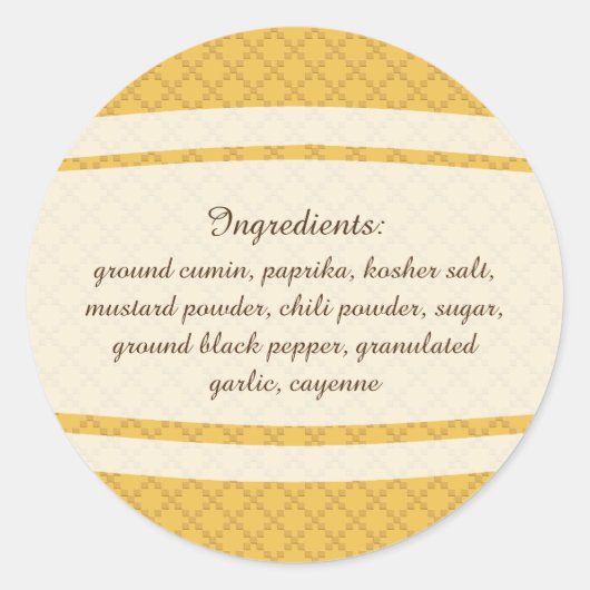 ハーブ&スパイスU日付用の色の成分を選ぶ ラウンドシール (正面)