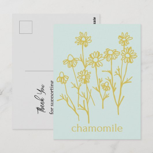 ハーブ チャモミール サポートしてくれてありがとう ポストカード (正面/裏面)