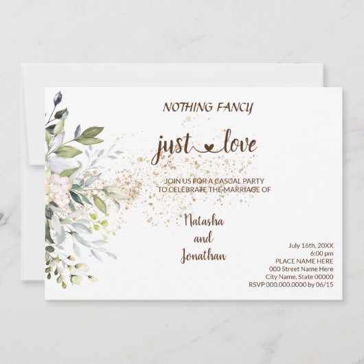 ハーブ ナチュラルな愛だけの小さな結婚式 招待状 (正面)