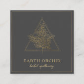 ハーブ+フローラ薬局金ゴールド スクエア名刺 (正面)