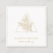 ハーブ+フローラ薬局金ゴールド スクエア名刺 (正面)