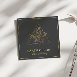 ハーブ+フローラ薬局金ゴールド スクエア名刺