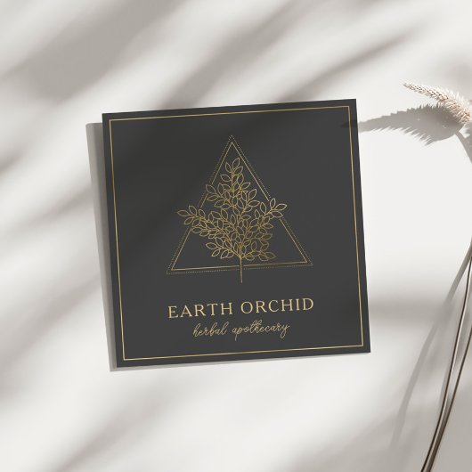 ハーブ+フローラ薬局金ゴールド スクエア名刺