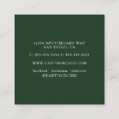 ハーブ+フローラ薬用グリーン スクエア名刺 (裏面)