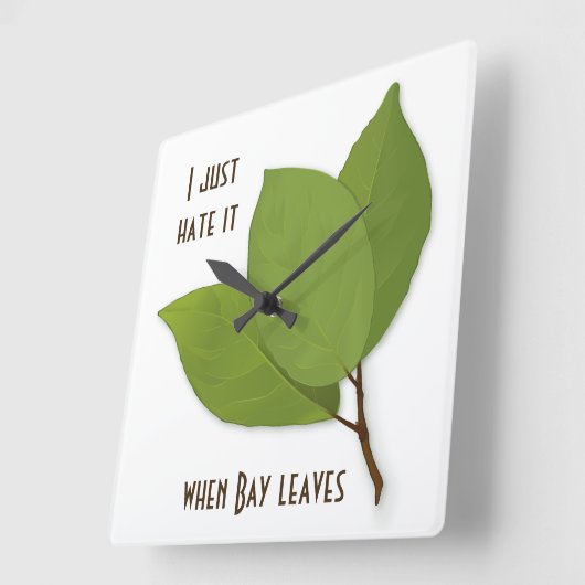 ハーブ・プン、私はベイ・が嫌葉い スクエア壁時計 (傾斜)