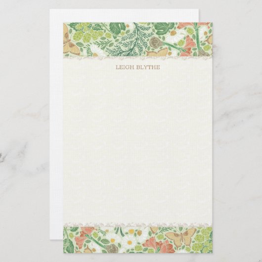 ハーブ，ベリー，バタフライ文パーソナライズされた房具 便箋 (正面/裏面)