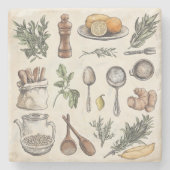 ハーブ&地中海のスパイスストーンコースター ストーンコースター (正面)