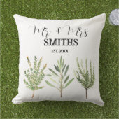 ハーブ 水彩 サーガ ヴィンテージ ボタニカル アウトドアクッション (芝生)