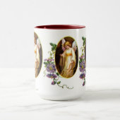 ハープおよびクレマチスの花との天使 マグカップ (中央)