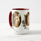 ハープおよびクレマチスの花との天使 マグカップ (正面左)