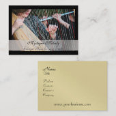 ハープおよびフルートのエレガントな音楽業界カード 名刺 (正面/裏面)