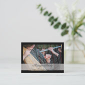 ハープおよびフルートのエレガントな音楽業界カード 名刺 (スタンド正面)