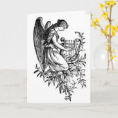ハープおよび植物相との天使 カード (黄色い花)