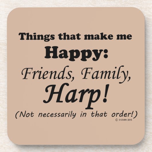ハープで幸せになる コースター (正面)