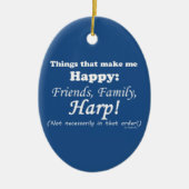ハープで幸せになる セラミックオーナメント (正面)