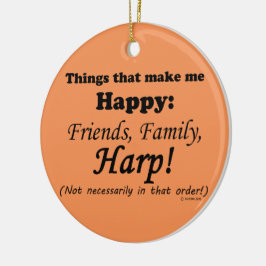 ハープで幸せになる セラミックオーナメント