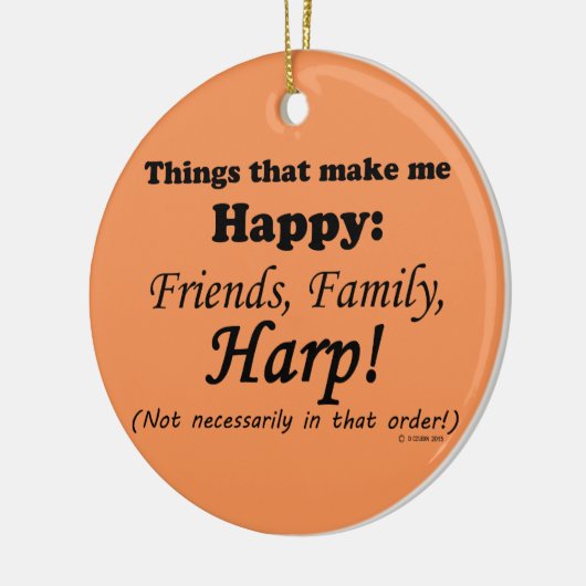 ハープで幸せになる セラミックオーナメント (左)